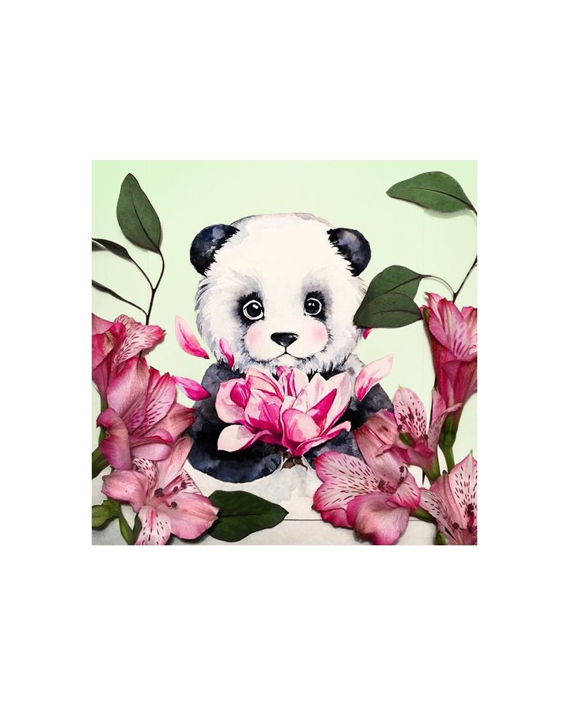 WD2341 Panda and Flowers