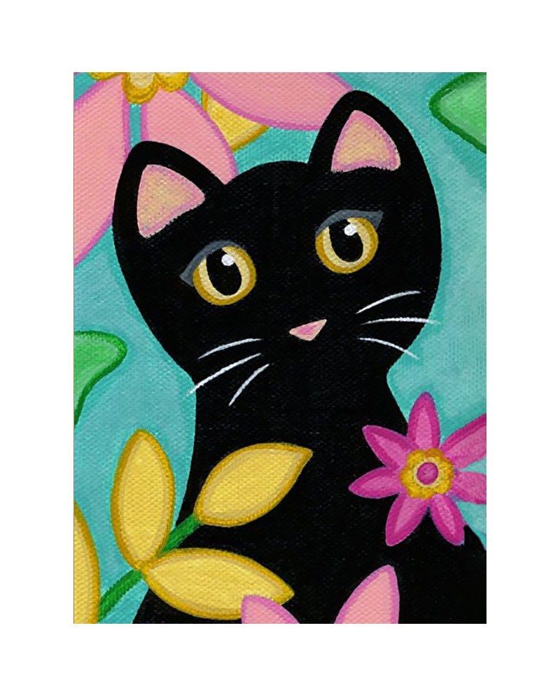 WD2359 Kitty and Flowers