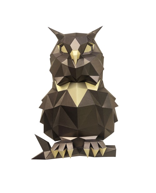 Wizardi 3D Papercraft Kit Owl Bronze PP-1SOV-2BG